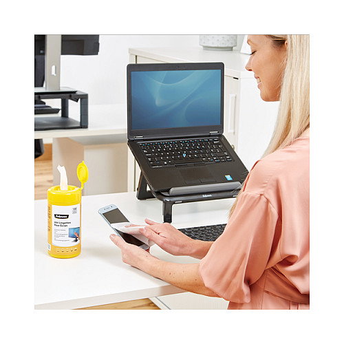 Fellowes Dispensador de 100 Toallitas Limpiadoras para Pantallas Fellowes Dispensador de 100 Toallitas Limpiadoras para Pantallas