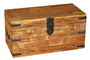 DKD Home Decor Baúl Colonial de Madera Maciza de Acacia Marrón 60x30x30 cm Hecho a Mano