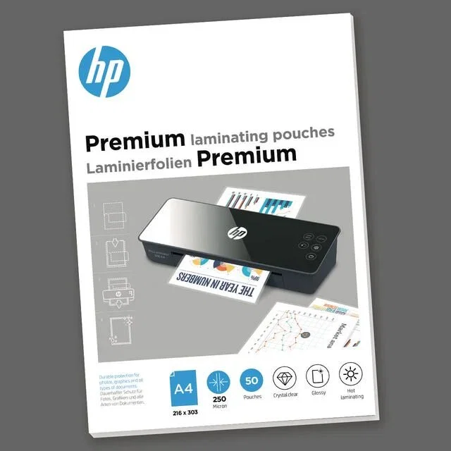 HP Bolsas plastificadoras A4 250 micras, 50 unidades HP Bolsas plastificadoras A4 250 micras, 50 unidades