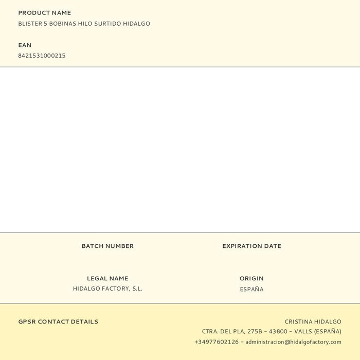 Hidalgo Blister 5 Bobinas Hilo Surtido
