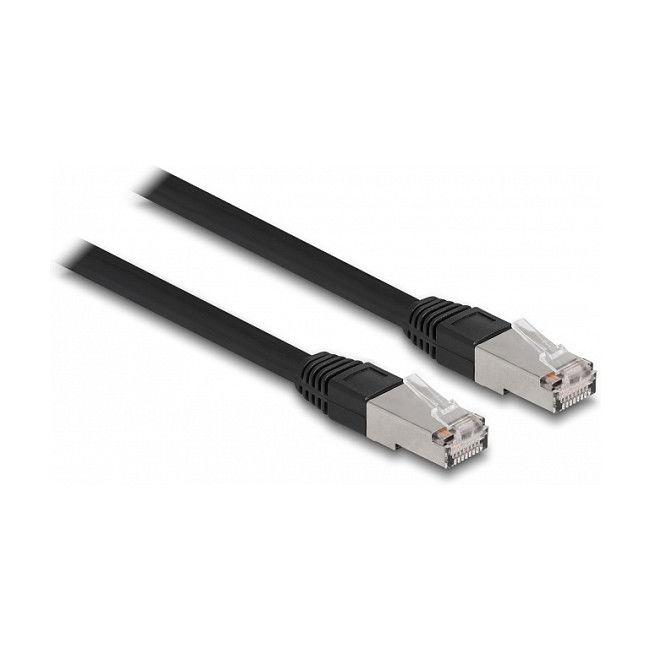 DeLOCK Cable de Red RJ45 Cat.6A S/FTP PE Exterior 2 m Negro - Para Exteriores, AWG 26, Blindaje S-STP, Rango -20 a 60 °C