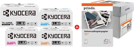 Kyocera TK-5490 MCVP Value Pack Negro, Cian, Magenta, Amarillo, Blanco con Papel Prindo Universal