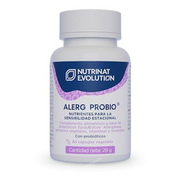 NUTRINAT EVOLUTION Alerg Probio 40 Vcaps | Complemento Probiótico para Sistema Inmunitario y Alergias | Vitamina C, Zinc y Selenio | Apto Veganos