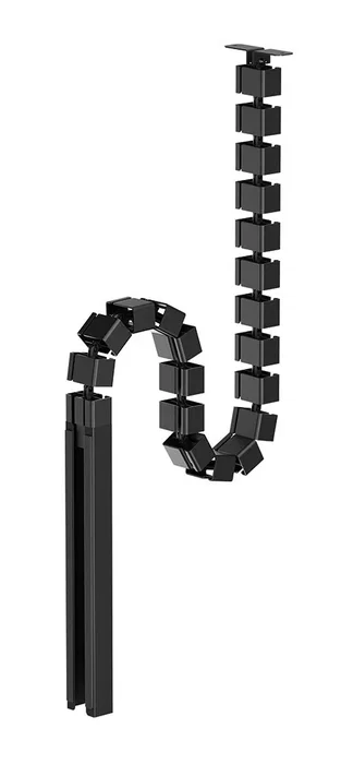 Neomounts ADS06-133BL Organizador de Cables para Escritorio, Guía con 27 Segmentos Flexibles y Cubierta Magnética, Negro, Acero