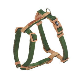 Nayeco Arnes X-Trm Doble Nylon Regulable Seguridad Verde Forest-British Beige 45-75 cm X 2 cm