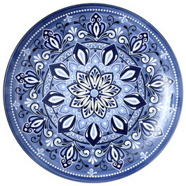Home Deco Factory Plato Jaipur Azul Porcelana Diámetro 26 cm