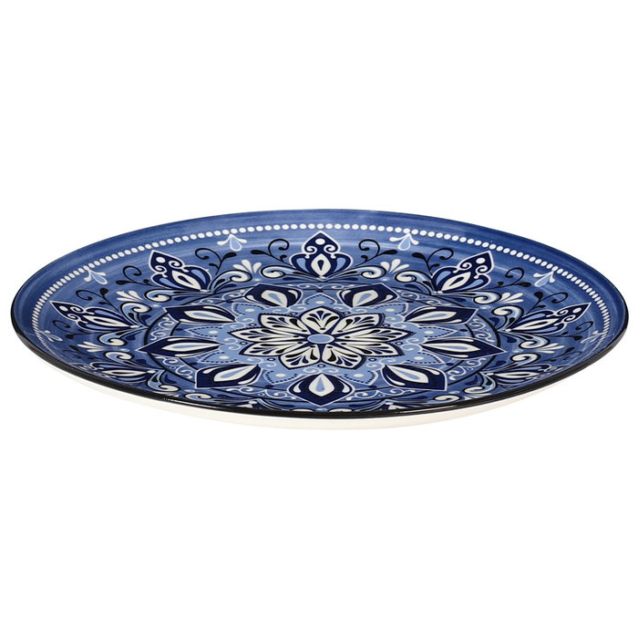 Home Deco Factory Plato Jaipur Azul Porcelana Diámetro 26 cm