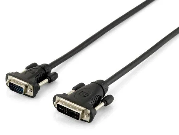 Equip Adaptador de Cable 118943 DVI-A a VGA (D-Sub) Macho Negro 1.8m Resolución 1920x1200 Pixeles