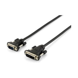 Equip Cable Adaptador DVI Macho a VGA Macho Negro 1.8 metros para Monitor PC - 118943