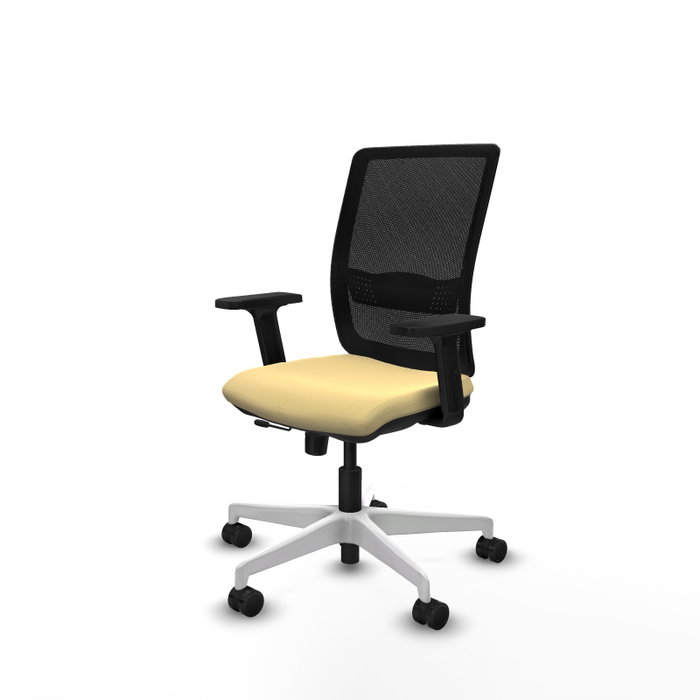 PIQUERAS Y CRESPO Silla de oficina Haches con mecanismo Sincro/Traslack en Crema y Negro