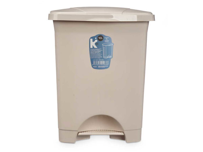 Arte Regal Papelera Pedal Plástico Beis 10 L | 27 x 33.5 x 22 cm (Set de 8)