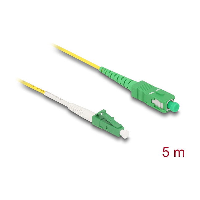 DeLOCK Cable de fibra óptica LC-APC a SC-APC Simplex Singlemode OS2 5 m
