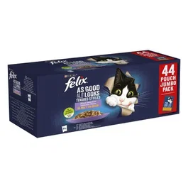 Purina Felix Fantastic Selección de Sabores Surtido 44 Sobres x 85g Comida Húmeda para Gatos
