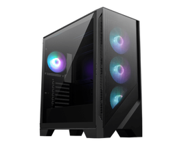 MSI MAG FORGE 320R AIRFLOW Carcasa de Ordenador Micro Torre Negra, Transparente con Iluminación LED RGB