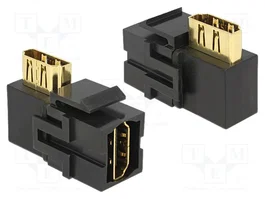 DeLOCK Módulo Keystone HDMI a HDMI de 90°, Negro