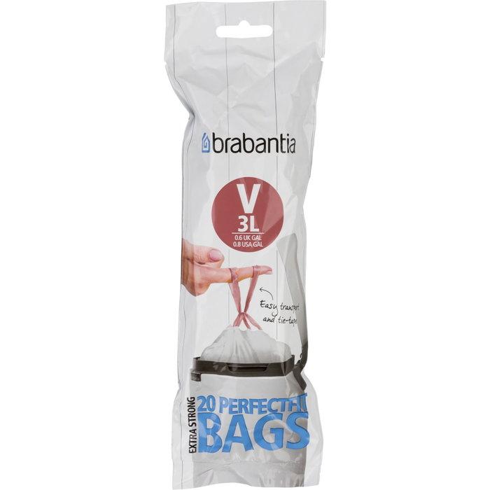 Brabantia PerfectFit Bin Liner Tipo V, 3 L, 20 unidades Brabantia PerfectFit Bin Liner Tipo V, 3 L, 20 unidades