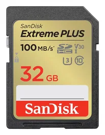SanDisk SDSDXW2-064G-GNCIN Extreme PLUS Tarjeta de Memoria Flash SDHC Clase 10 U3 V30 32 GB, 100 MB/s Lectura, 60 MB/s Escritura (Pack de 2)