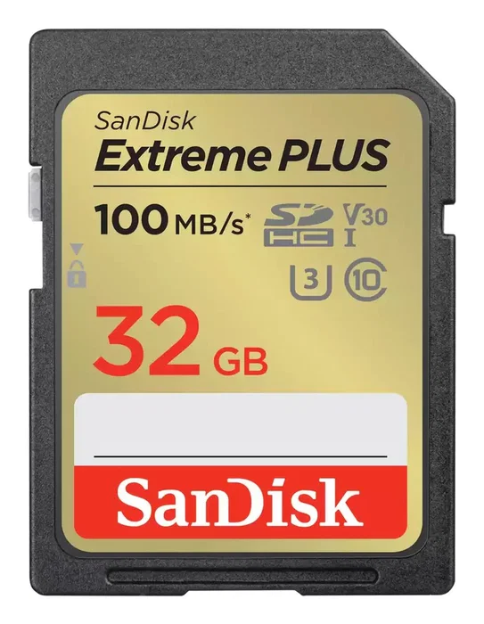 SanDisk SDSDXW2-064G-GNCIN Extreme PLUS Tarjeta de Memoria Flash SDHC Clase 10 U3 V30 32 GB, 100 MB/s Lectura, 60 MB/s Escritura (Pack de 2)