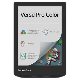 PocketBook Verse Pro Color - Lector de eBooks 6" con pantalla E Ink Kaleido 3, 16 GB, reproducción de audiolibros, Bluetooth, resistencia al agua IPX8 - Stormy Sea