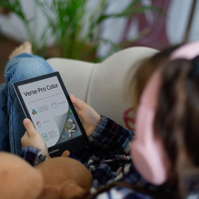 PocketBook Verse Pro Color - Lector de eBooks 6" con pantalla E Ink Kaleido 3, 16 GB, reproducción de audiolibros, Bluetooth, resistencia al agua IPX8 - Stormy Sea