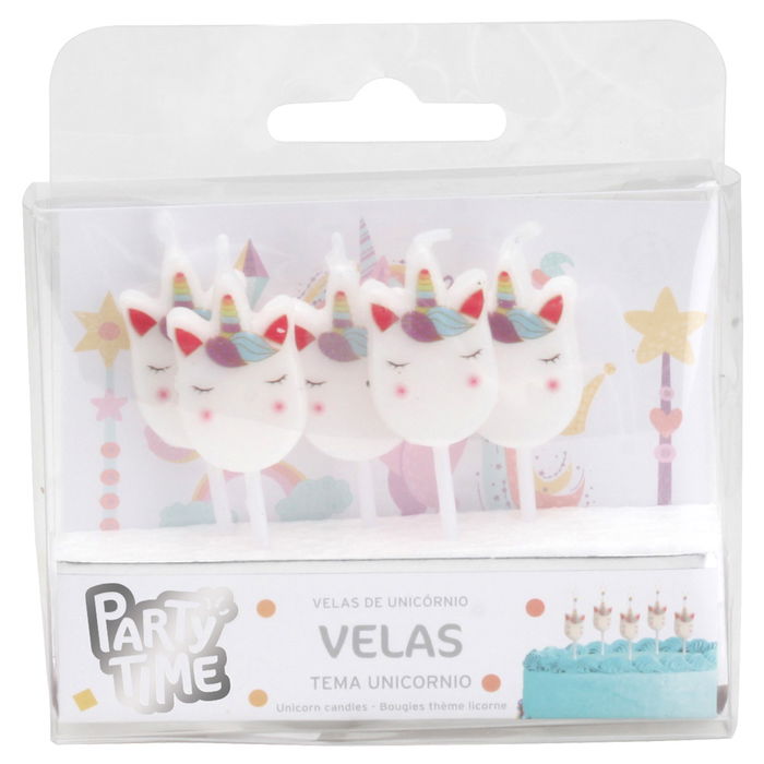 Party Time Juego de 5 Velas Aniversario Licorne Party Time Juego de 5 Velas Aniversario Licorne