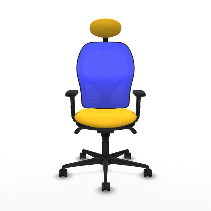 PIQUERAS Y CRESPO Silla de oficina Jorquera con mecanismo Sincro, Amarillo y Azul PIQUERAS Y CRESPO Silla de oficina Jorquera con mecanismo Sincro, Amarillo y Azul