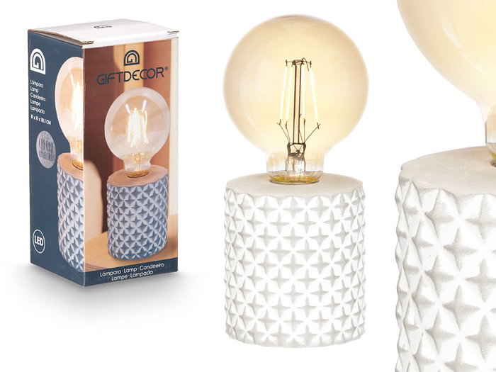 Giftdecor Lámpara LED Base Estrellas 8 cm x 19 cm x 8 cm Cemento y Vidrio Azul (Set de 8) Giftdecor Lámpara LED Base Estrellas 8 cm x 19 cm x 8 cm Cemento y Vidrio Azul (Set de 8)