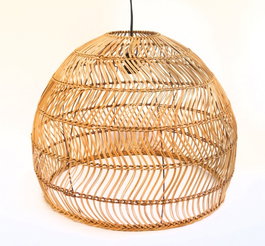 DKD Home Decor Lámpara de Techo de Ratán Marrón Claro 60x60x50 cm