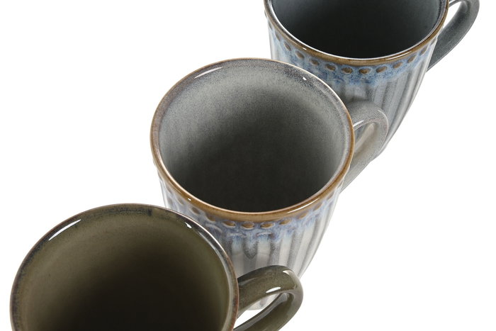DKD Home Decor Taza Moderna Verde Azul 9 x 10.5 x 12 cm (12 Unidades)