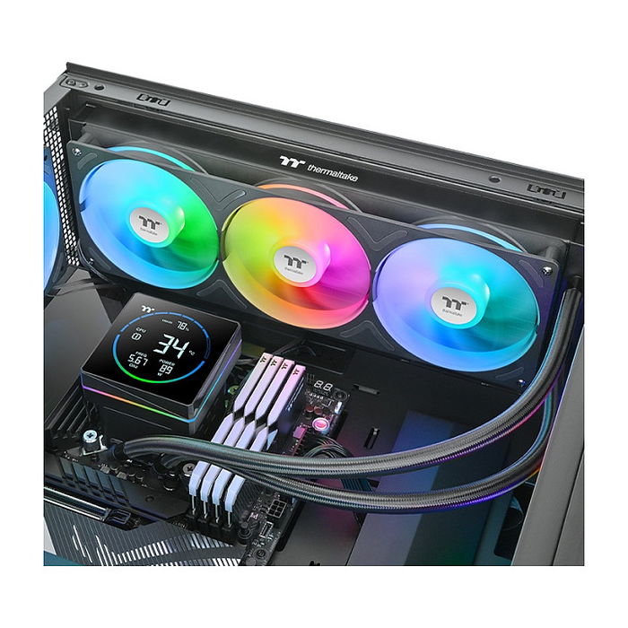 Thermaltake TH360-S V3 ARGB Sync AIO Liquid Cooling System, Refrigeración Líquida CPU, Negro, 3 Ventiladores 120mm, ARGB, 12V