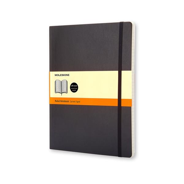 Moleskine Cuaderno Clásico Tapa Blanda Negro XL Rayado 19x25cm