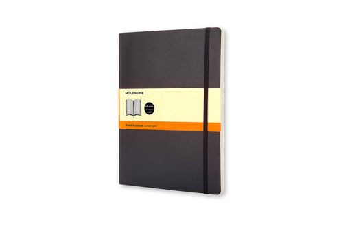 Cuaderno Moleskine Clasico Tapa Blanda 19X25 192H 70Gr. Horizontal Con Goma Negra