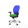 PIQUERAS Y CRESPO Silla de oficina Jorquera Verde/Azul con brazos 3D