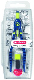 Compas Herlitz My.Pen Con Bigotera Azul Marino/Lima (Set de 4)