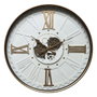 DKD Home Decor Reloj de Pared Metal y Cristal Blanco y Dorado 80x80 cm