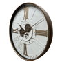 DKD Home Decor Reloj de Pared Metal y Cristal Blanco y Dorado 80x80 cm