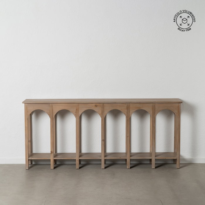 Consola Natural Madera de Pino Entrada 210 X 38 X 90 cm Consola Natural Madera de Pino Entrada 210 X 38 X 90 cm