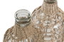 DKD Home Decor Jarrón Cristal y Mimbre Tipo Botella Surtido de 2