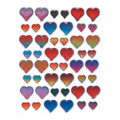 Sobre con 1 Hoja 76X120Mm y 10 Pegatinas 3D Corazones Avery 55209