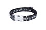 Red Dingo Collar para Perro Diamond Negro 12 mm x 20-32 cm Ajustable, Nylon Resistente y Cómodo