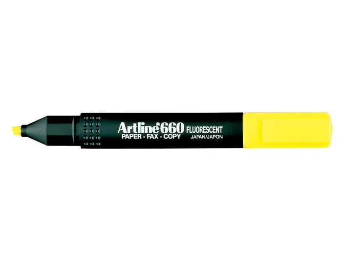 Artline Rotulador Fluorescente EK-660 Amarillo Punta Biselada Trazo 1-5 mm