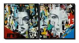 DKD Home Decor Cuadro Lienzo Mujer Abstracto Pack de 2