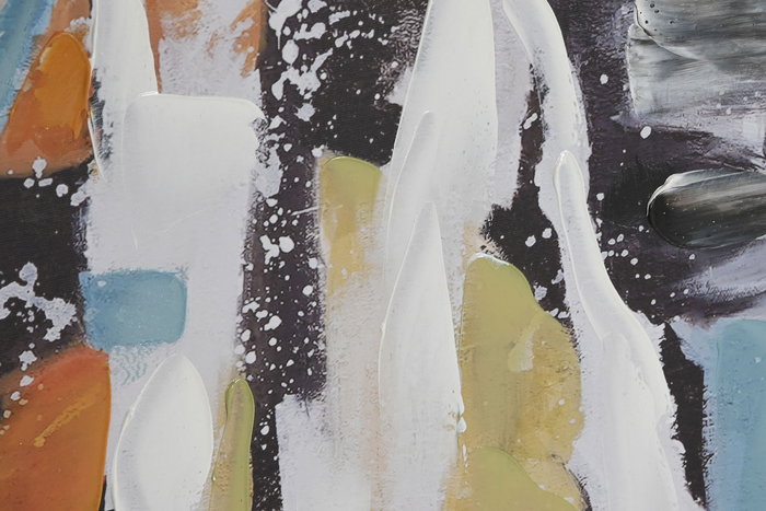 DKD Home Decor Cuadro Moderno Abstracto Mujer Multicolor Lienzo 100 x 100 x 3.5 cm (2 Unidades)