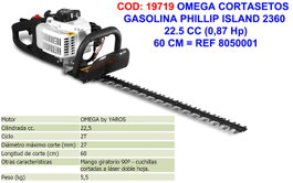 PHILLIPISLAND Cortasetos a Gasolina 2360 22,5cc 60cm