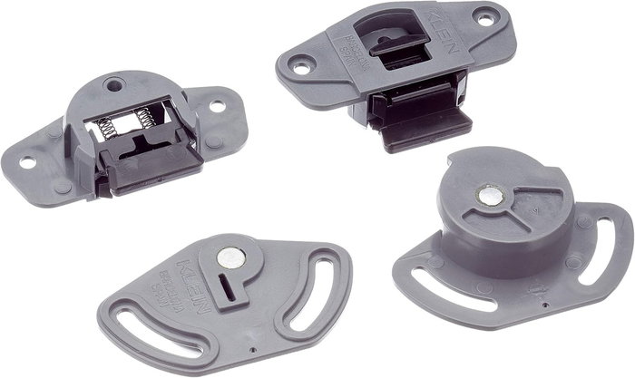 KLEIN Juego de Accesorios para Sistema Roll 22, Herraje para Puertas Correderas de Madera en Armarios, Hasta 22 kg, Ref. 3149, Color Gris