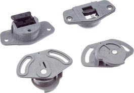 KLEIN Juego de Accesorios para Sistema Roll 22, Herraje para Puertas Correderas de Madera en Armarios, Hasta 22 kg, Ref. 3149, Color Gris