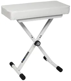 Quiklok Banqueta Piano X "Basic" - Blanco Ajustable 480-580mm Imitación Cuero