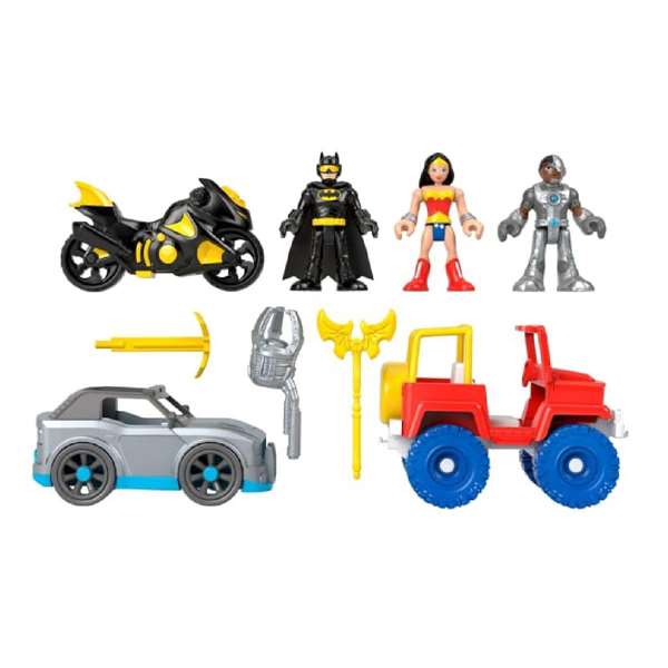Imaginext HWP76 DC Super Friends Conjunto de Vehículos y Figuras de Batman, Wonder Woman y Cyborg Mattel Imaginext HWP76 DC Super Friends Conjunto de Vehículos y Figuras de Batman, Wonder Woman y Cyborg Mattel
