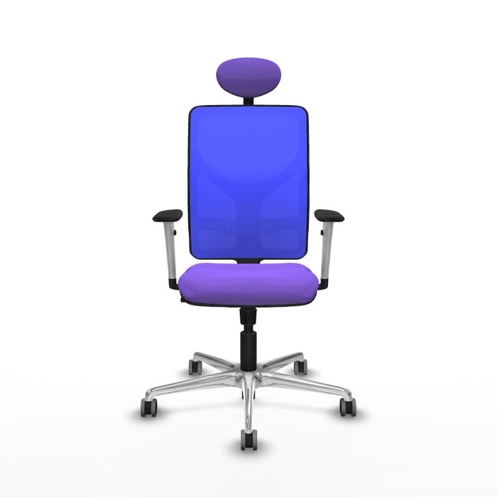 PIQUERAS Y CRESPO Silla de oficina Motilla con mecanismo Sincro, Tela Lila y Malla Azul PIQUERAS Y CRESPO Silla de oficina Motilla con mecanismo Sincro, Tela Lila y Malla Azul