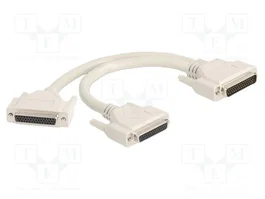 DeLOCK 67172 Adaptador Y-Kabel Splitter D-Sub HD 44 Pin a 2 x D-Sub HD 44 Pin Buchse con tornillos, Beige, 30 cm
